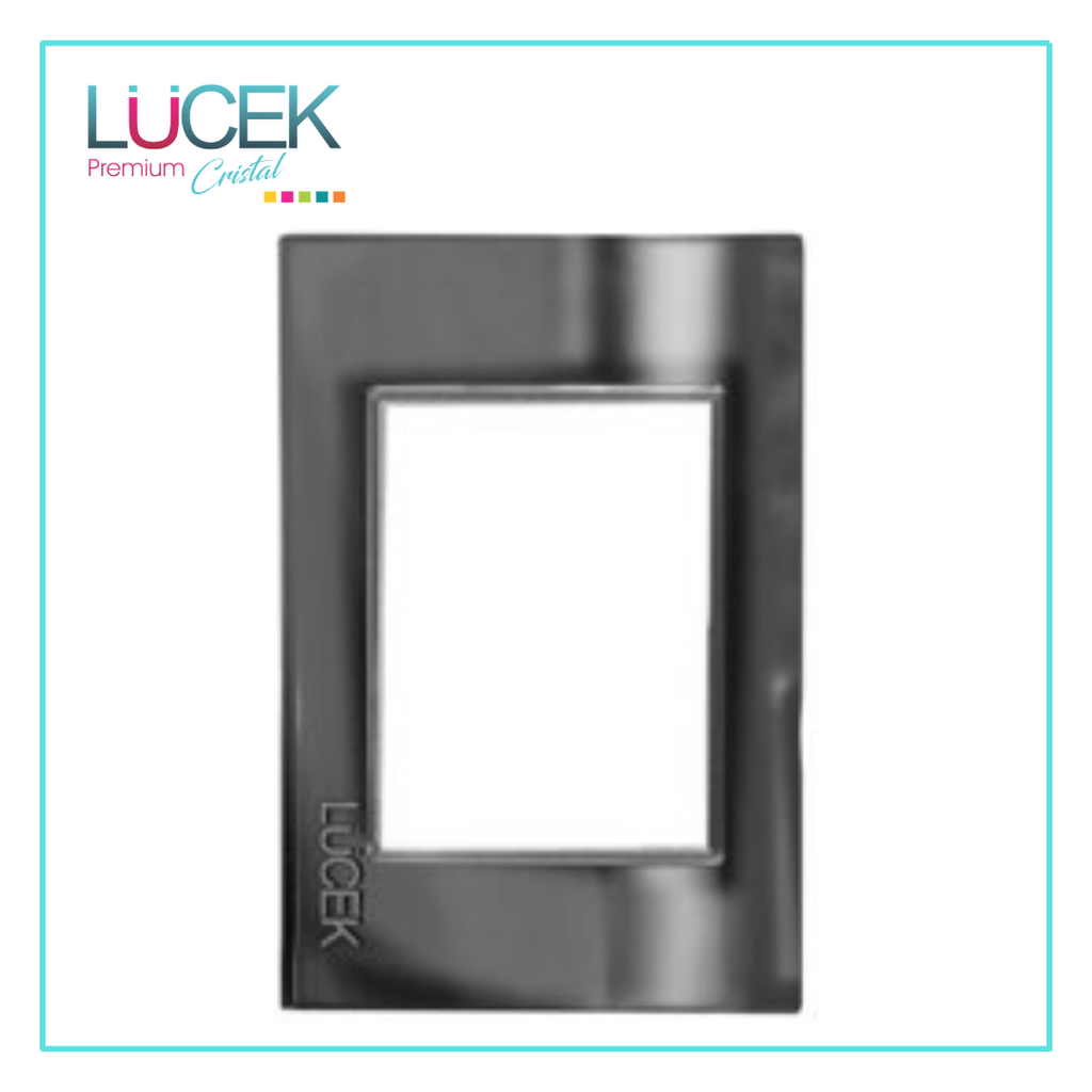 LCK- PLACA METÁLICA DE 3 MÓDULOS CRISTAL NEGRO ESPEJO