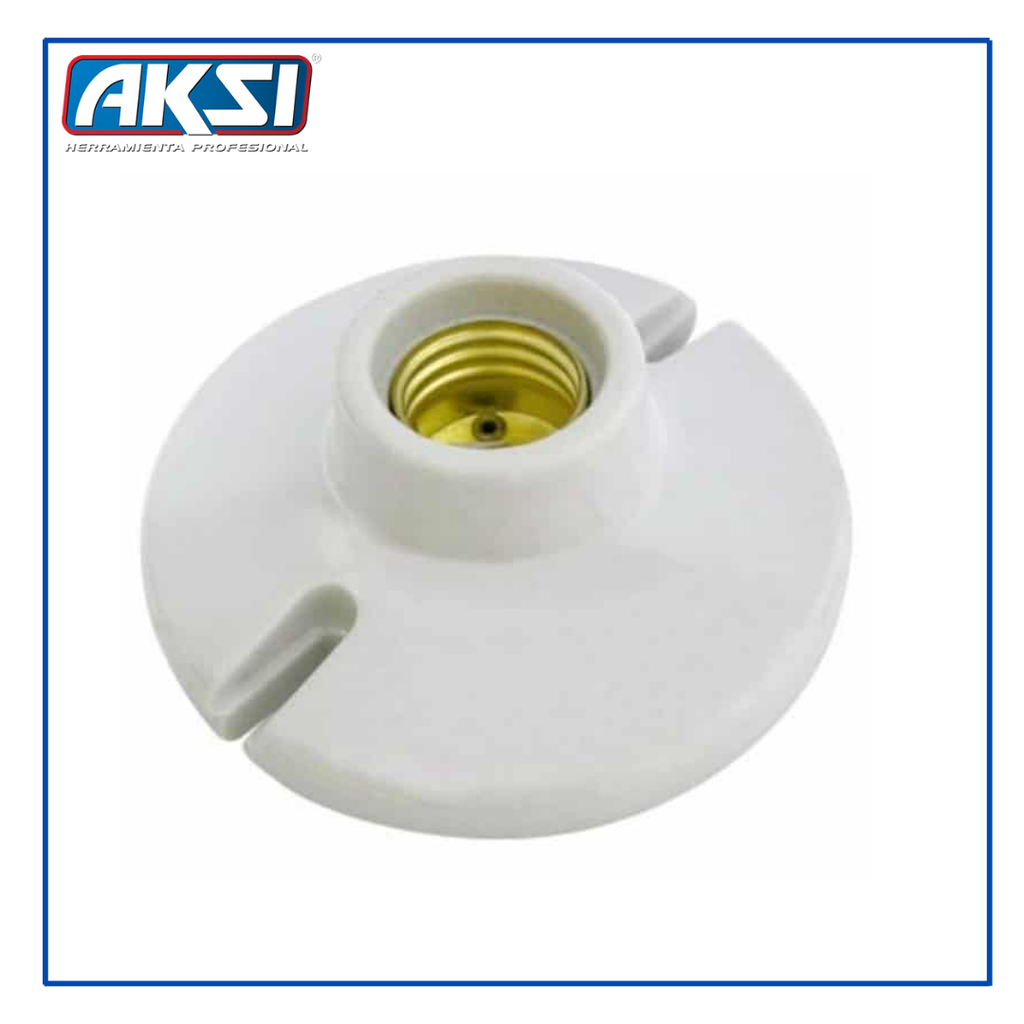 AKS- PORTALAMPARA REDONDO PARA TECHO 4" DE PORCELANA