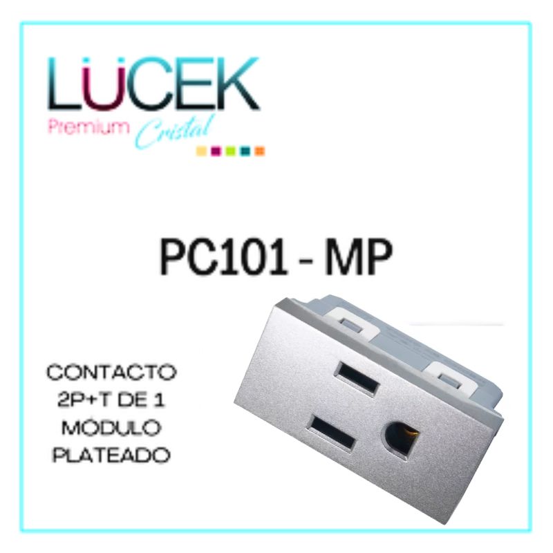 [PC101-MP] LCK- CONTACTO 2P+T DE 1 MÓDULO PLATEADO