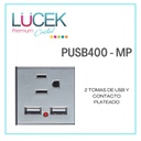 LCK- 2 TOMAS DE USB Y CONTACTO PLATEADO