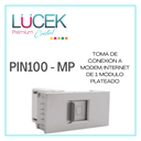 [PIN100-MP] LCK- TOMA DE CONEXIÓN A MÓDEM/INTERNET DE 1 MÓDULO PLATEADO