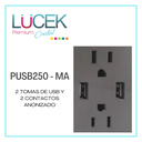 [PUSB250-MA] LCK- 2 TOMAS DE USB Y 2 CONTACTO ANODIZADO