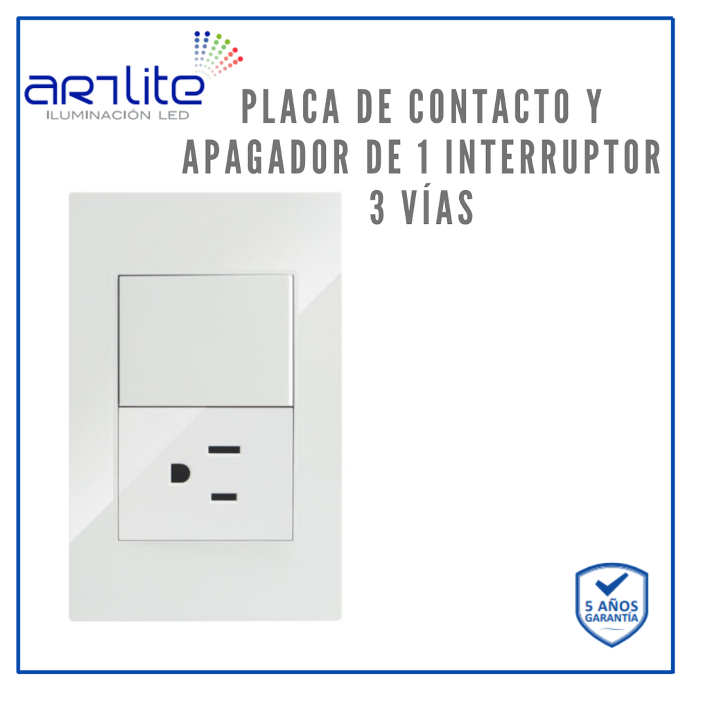 INN- PLACA 1 CONTACTO Y 1 INTERRUPTOR 3 VIAS BCO