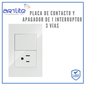 INN- PLACA 1 CONTACTO Y 1 INTERRUPTOR 3 VIAS BCO