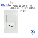 [APL-205] INN- PLACA 1 CONTACTO Y 1 INTERRUPTOR 3 VIAS BCO