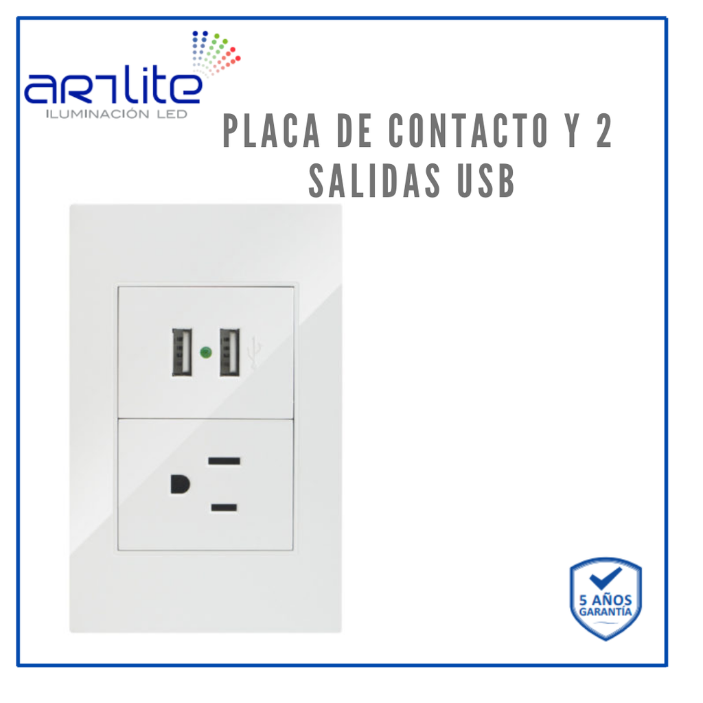 INN- PLACA 1 CONTACTO Y 2 USB 5VDC 2.1A