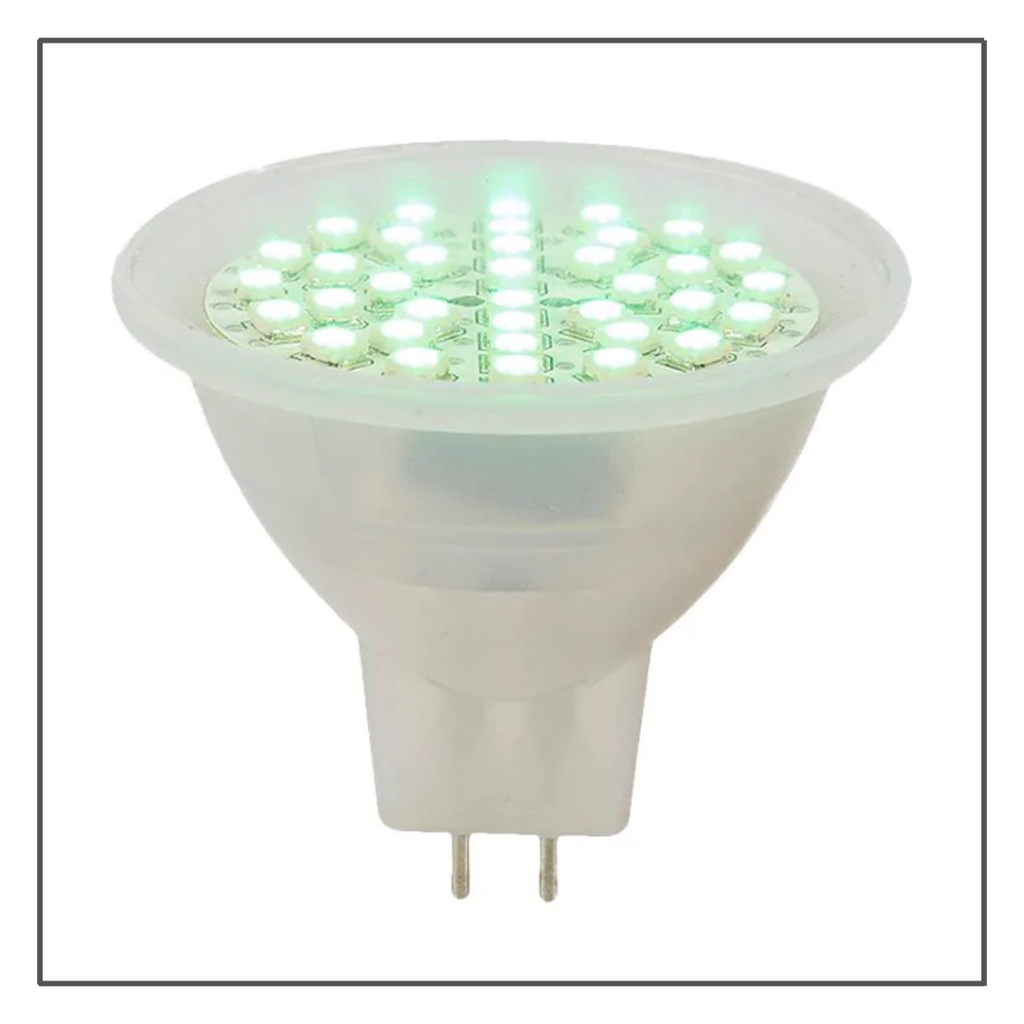 GEO- MR16 18 LEDS VERDE C/CUBIERTA