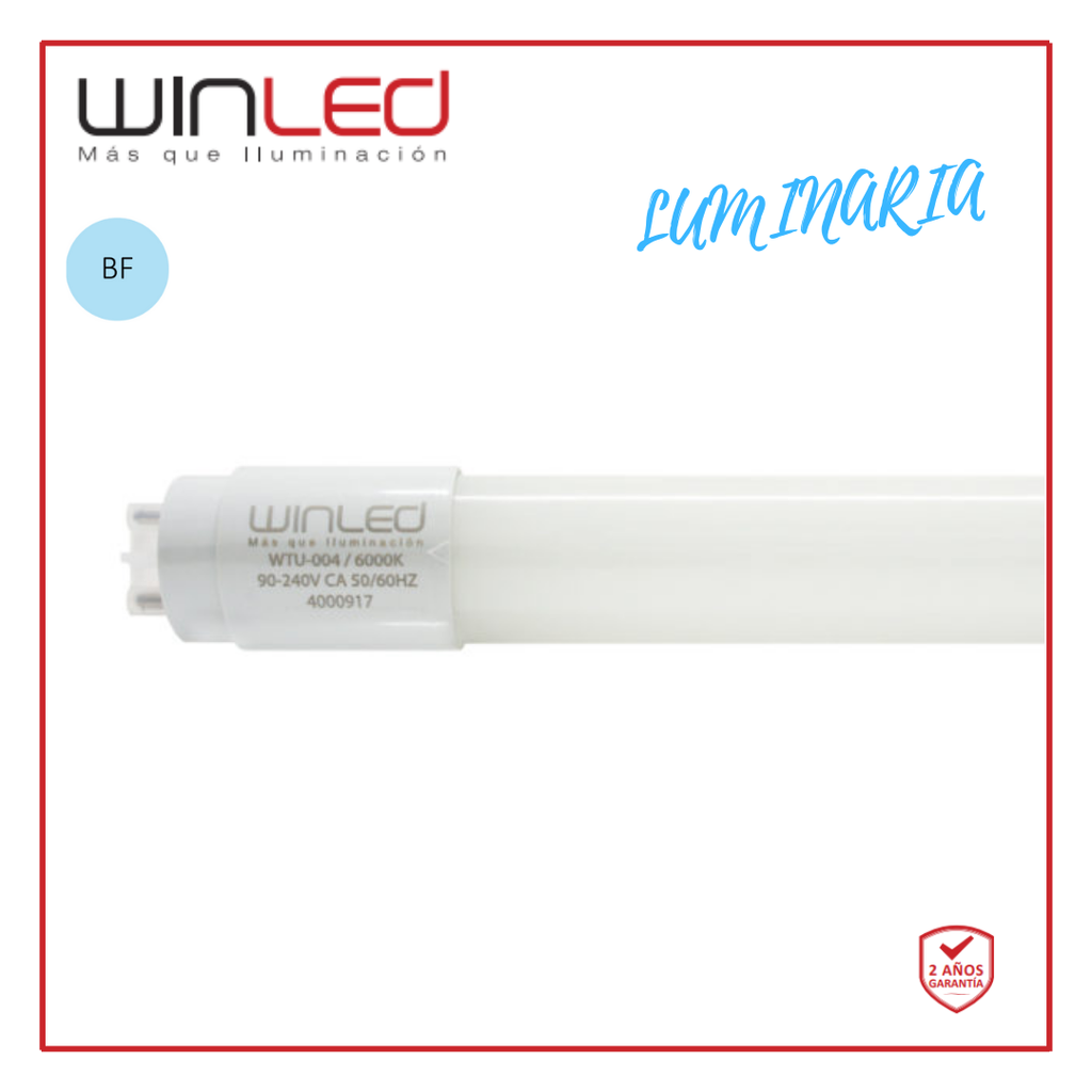 WIN- TUBO LED VIDRIO 1.2M 18W OPALINO BLANCO FRÍO