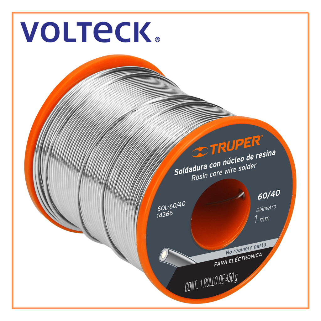 TRU- SOLDADURA CON NÚCLEO RESINA 60/40, PARA ELECTRÓNICA, 1m