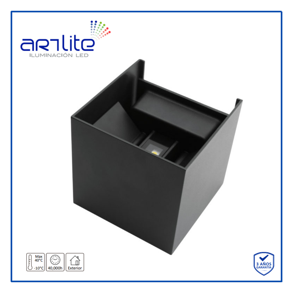 [ADE-020] INN- ARBOTANTE LED PARED CUBO DOBLE EXT 6W BF