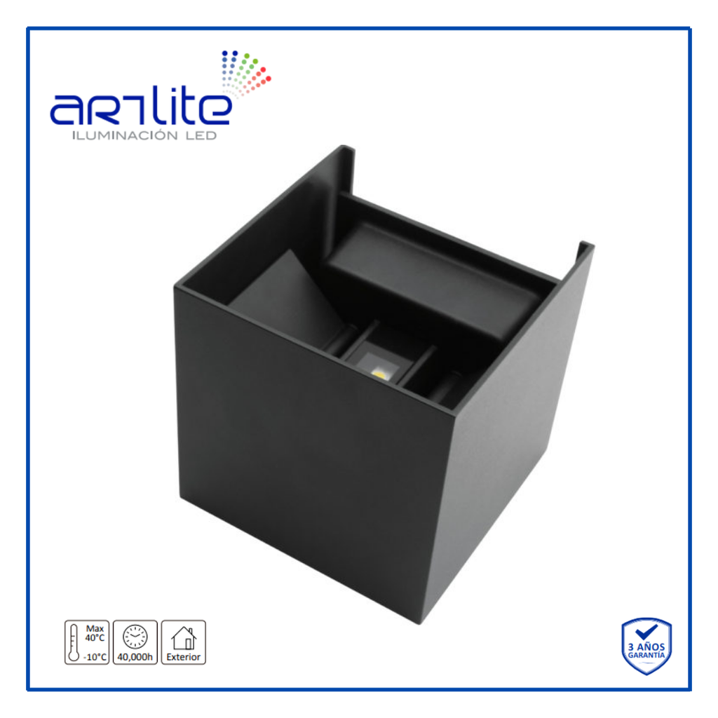 INN- ARBOTANTE LED PARED CUBO DOBLE EXT 6W BF