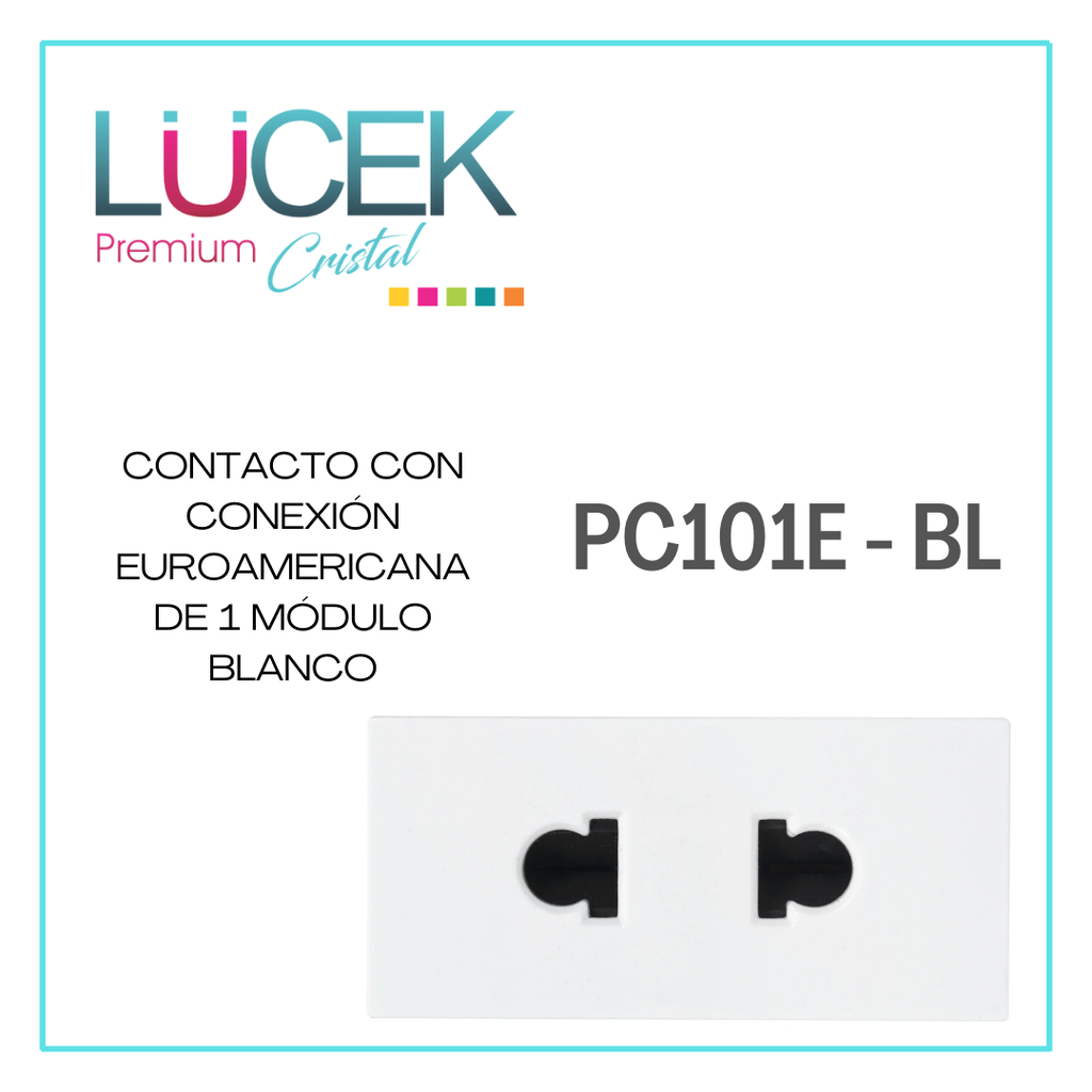 LCK- CONTACTO EUROAMERICANO DE 1 MÓDULO BLANCO