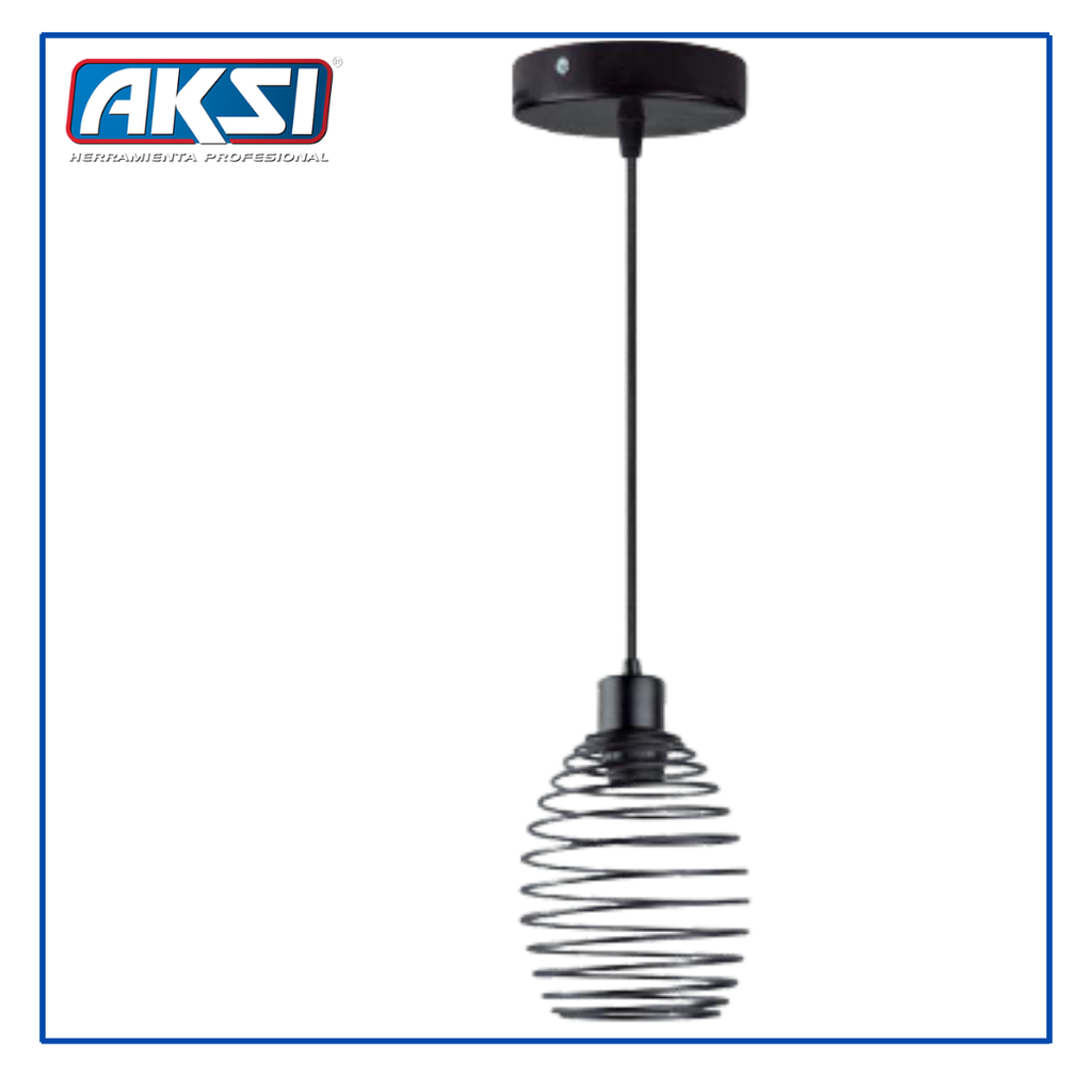 [125161] AKS- LUMINARIO COLGANTE SPRING ÓVALO - NEGRO