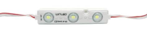 [WMO-008x100] 100pz - MÓDULOS DE 3 LED SMD 12V EXTERIOR BLANCO FRÍO