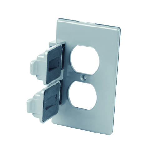 [117272] AKS - Placa para intemperie plástica Contacto duplex