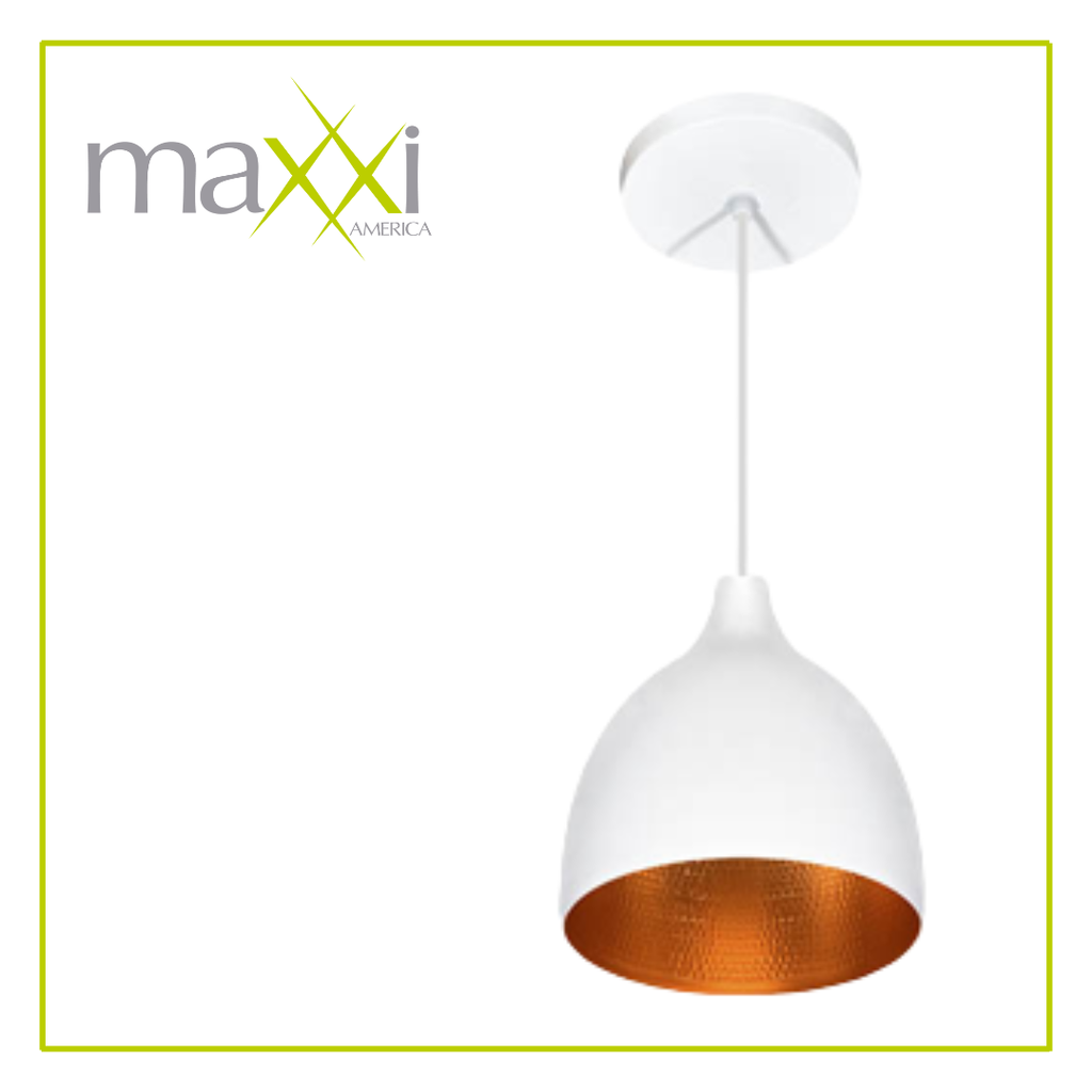 [MX-CL7004/B] MAX- BLANCO/DORADO LUMINARIO COLGANTE ALUMINIO 1XE26