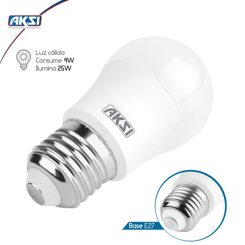 AKS- FOCO LED A15 4W E26 LUZ CÁLIDA CAJA