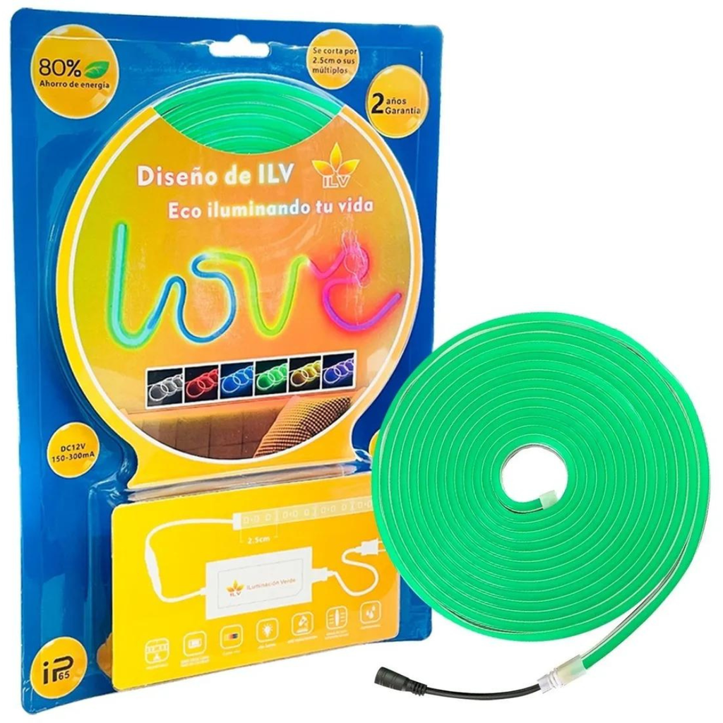 ILV - MANGUERA NEON FLEX 5M 2835 CON DRIVER VERDE