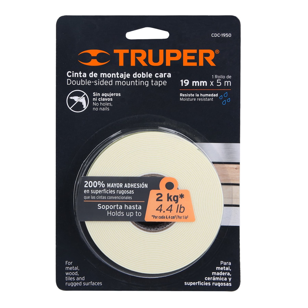 [11726] CINTA DOBLE CARA DE 19 MM X 10 M TRUPER