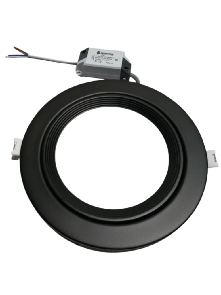 GEO - PANEL LED NEGRO EMPOTRABLE 12W REDONDO 17CM