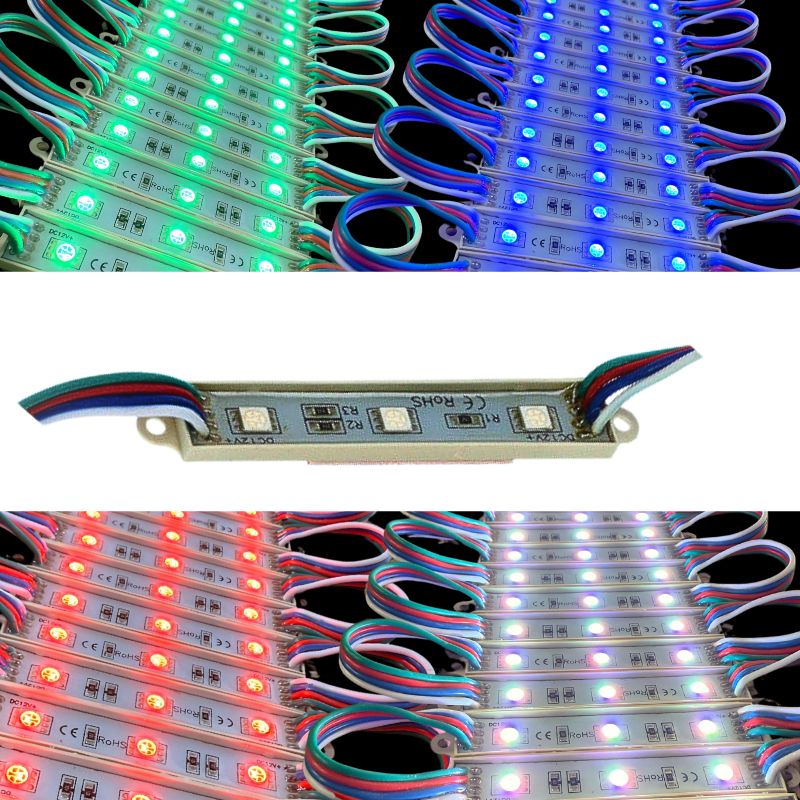 LAL- MÓDULO DE 3 LEDS RGB 5050 12V IP65 0.75w
