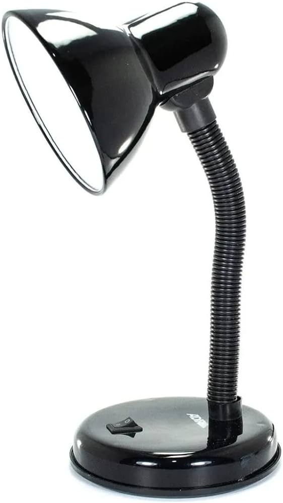 ADI - LAMPARA DE ESCRITORIO NEGRA FLEXIBLE, COLOR NEGRO
