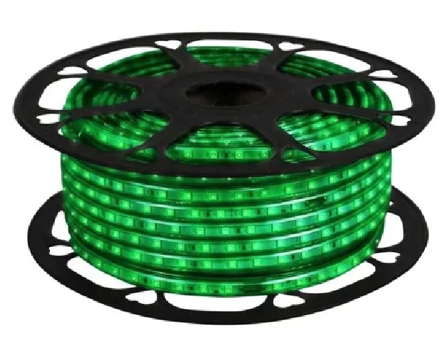 ILV - 50m Manguera LED SMD5050 350w VERDE c/3 CLAVIJAS Y CLIPS