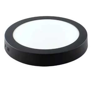 LIT- LÁMPARA SOBREPONER NEGRO REDONDO 18W LUZ BLANCA