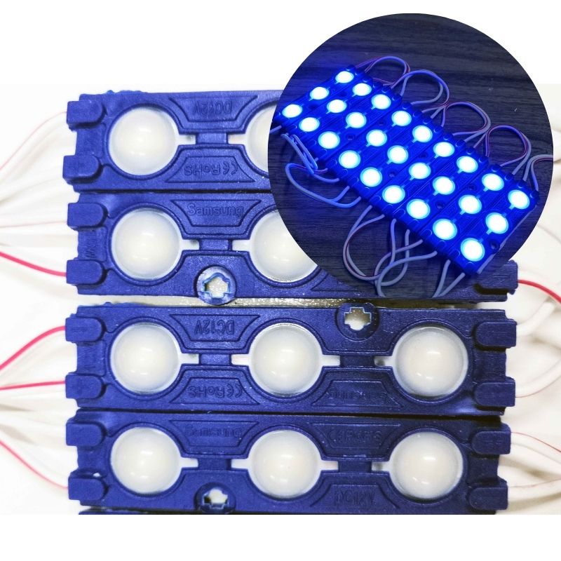 [ML3-AZx100] 100pz MÓDULOS DE 3 LED SMD 12v EXTERIOR AZUL