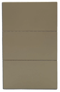 [APL-503] INN - PLACA LUXURY APAGADOR DE 3 INTERRUPTORES 3 VÍAS COLOR ORO
