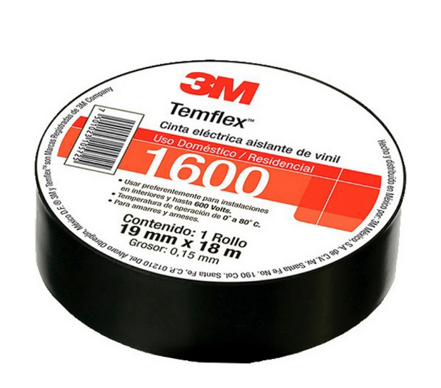 3M - CINTA ELÉCTRICA TEMFLEX 18.4mm x 18m 1600