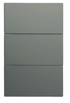 INN - PLACA LUXURY APAGADOR DE 3 INTERRUPTORES 3 VÍAS COLOR GRIS OXFORD