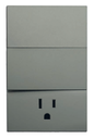 INN - PLACA LUXURY DE CONTACTO Y APAGADOR 2 INTERRUPTORES 3 VÍAS COLOR GRIS OXFORD