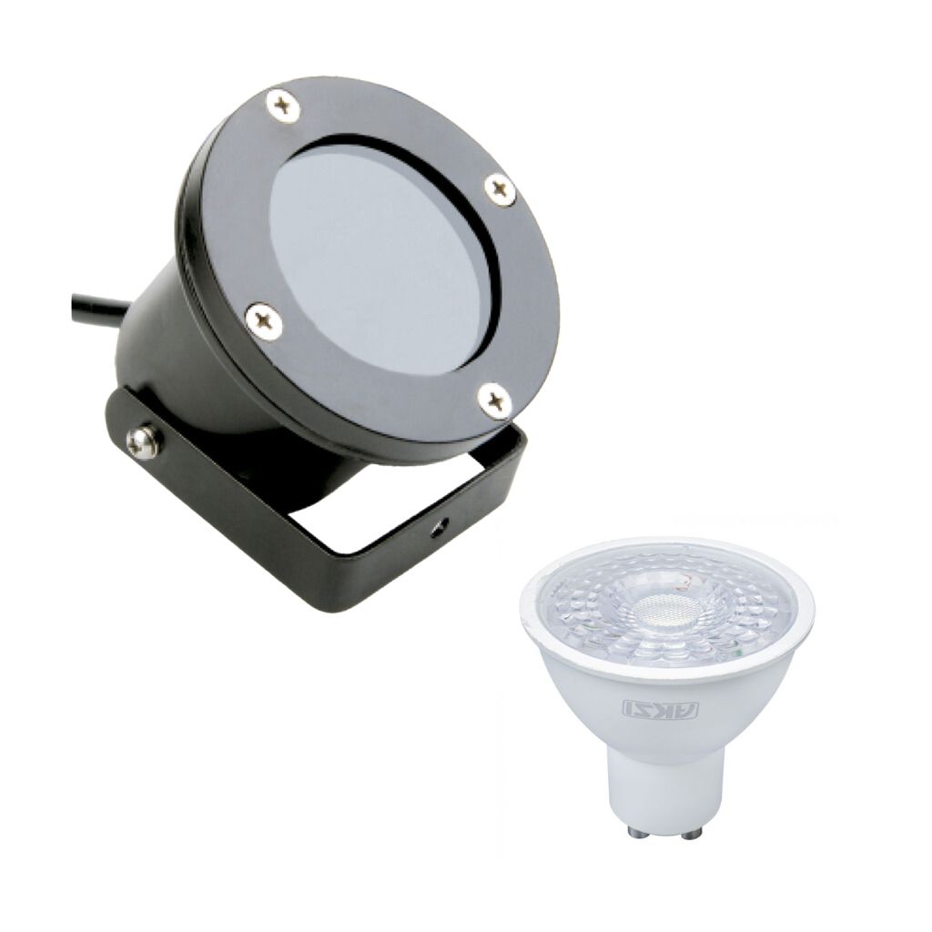 [ADE-301/121011] KIT- LUMINARIA P/ JARDÍN C/ FOCO LED GU10 MCA. ARTLITE (Blanco Frio, 5w)