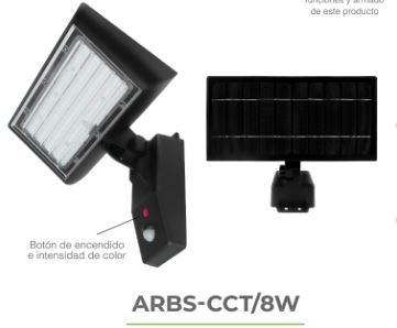 GEO - LUMINARIO ARBOTANTE  SOLAR GRIS  8W BF