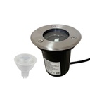 KIT - LUMINARIA P/PISO DE ACERO INOXS. Mr16 C/FOCO LED LE-010  7w o 5W