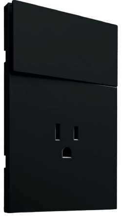 [APL-605] INN - PLACA LUXURY CON 1 CONTACTO Y APAGADOR  3 VÍAS COLOR NEGRO