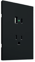 INN - PLACA LUXURY DE CONTACTO DOS SALIDAS USB TIPO A Y TIPO C COLOR NEGRO