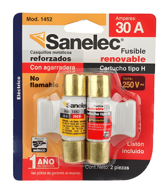 SAN- FUSIBLE 30A CON AGARRADERA 2 PZAS