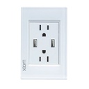 LCK- 2 TOMAS DE USB A y C  Y 2 CONTACTO BLANCO