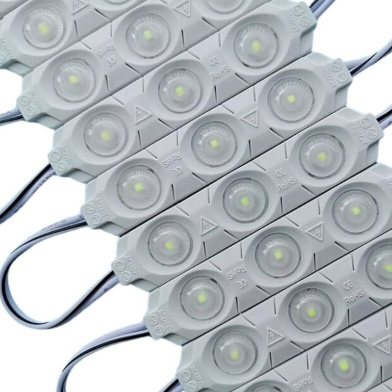 [ML3-110-BFx20] 20pz Módulos 3 Led P/ Exterior Con Lupa 110v Directo Blanco frío