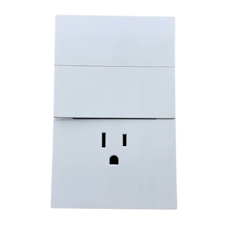 INN - PLACA LUXURY CONTACTO SENCILLO Y APAGADOR DE 2 INTERRUPTORES 3 VIAS COLOR BLANCO