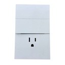 INN - PLACA LUXURY CONTACTO SENCILLO Y APAGADOR DE 2 INTERRUPTORES 3 VIAS COLOR BLANCO