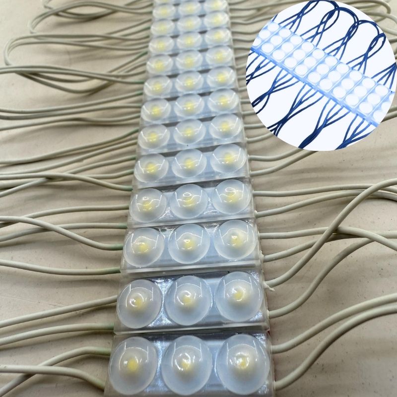 20pz MODULO LED MINI 110v 3 LEDS LUZ BLANCO FRÍO