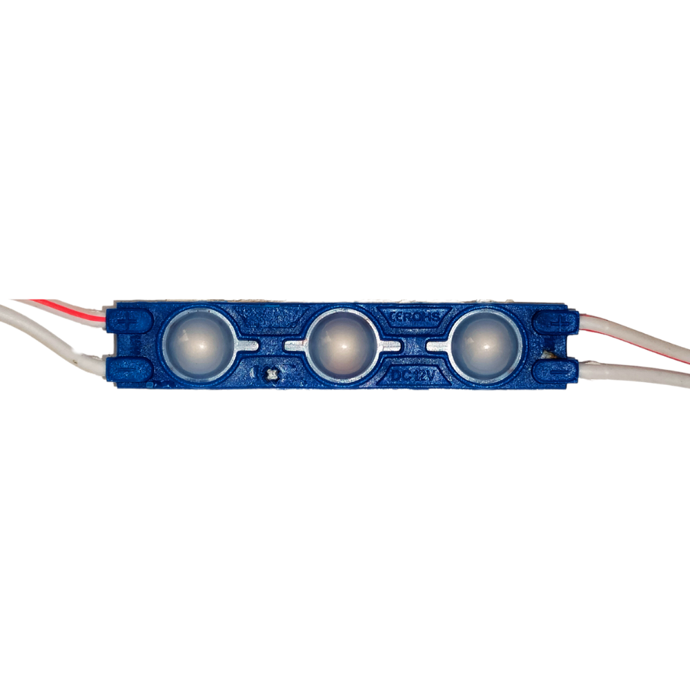 [ML3-AZx10] 10pz MÓDULO 3 LEDS 2835 12v C LUPA AZUL