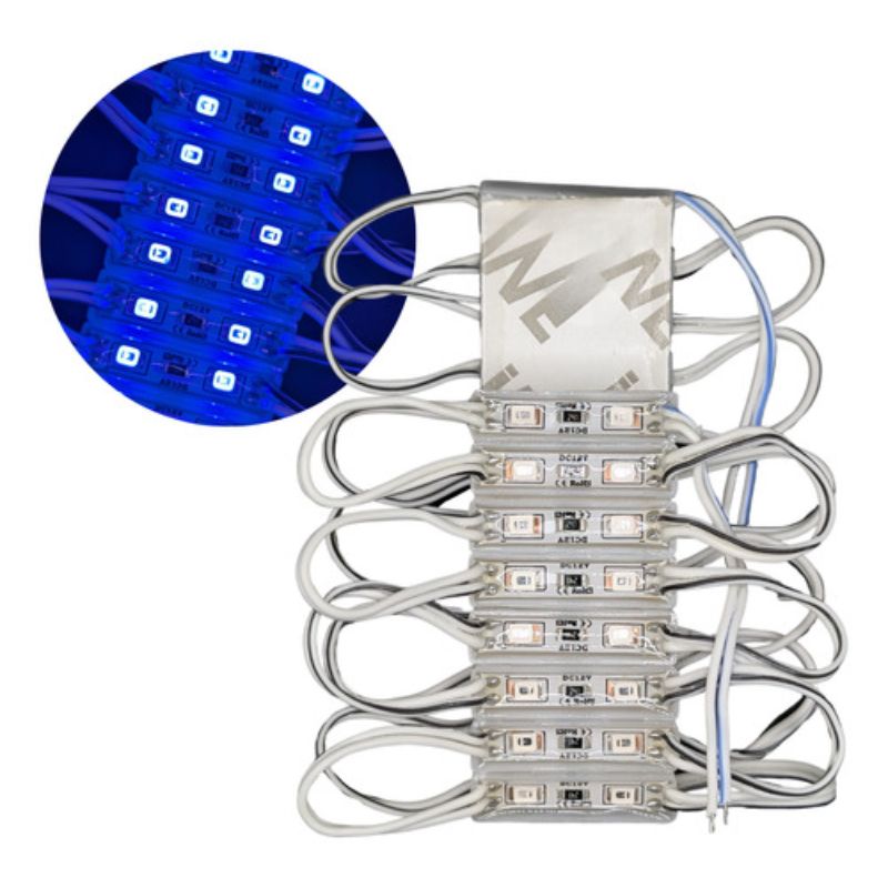 10pz MODULO LED MINI 2 LEDS 2835 AZÚL