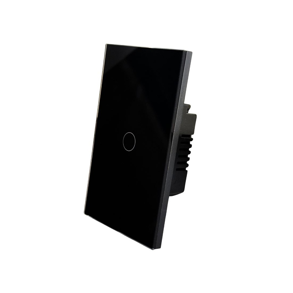 [124906] AKS - PLACA INTERRUPTOR APAGADOR INTELIGENTE WIFI, 1 APAGADOR NEGRO