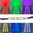 10pz MÓDULO 3 LEDS RGB CON LUPA 12V 5050 IP65 1w