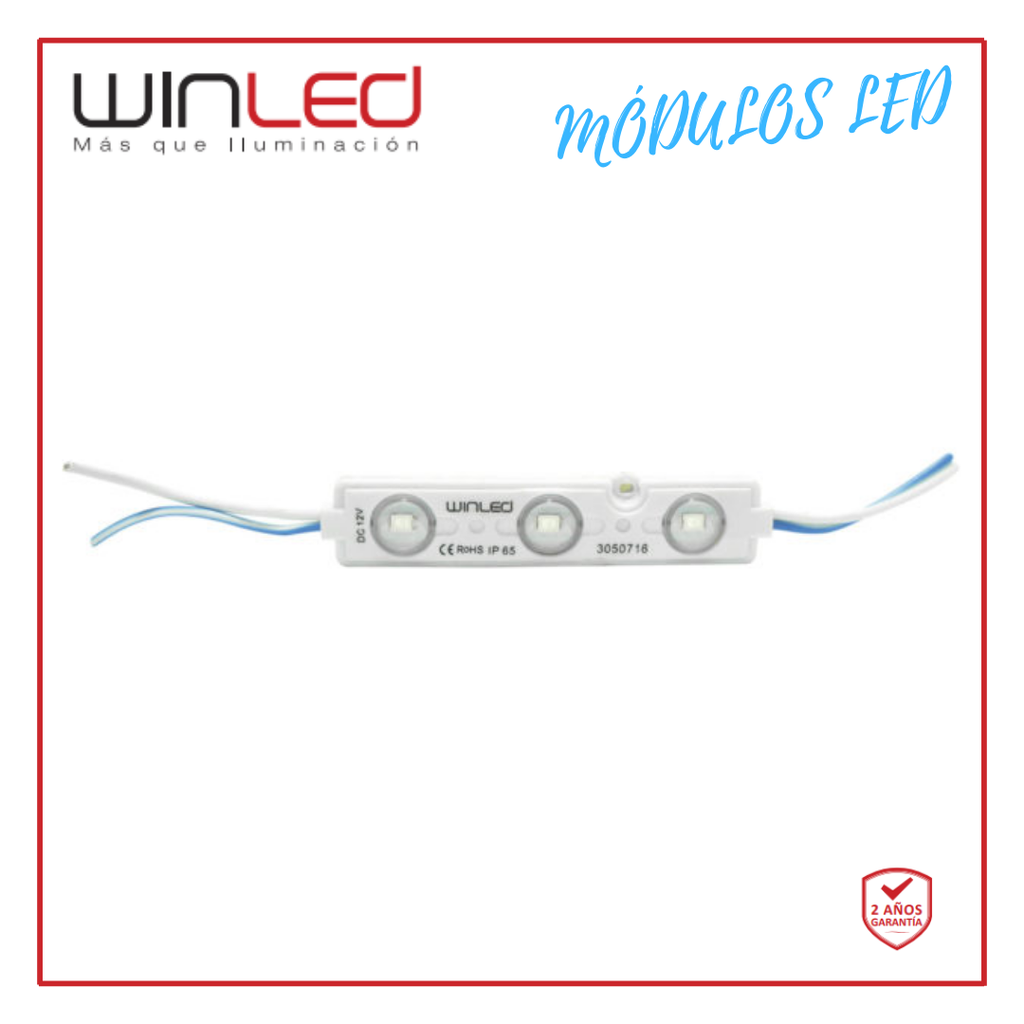 [WMO-013x10] 10pz - MÓDULO 3 LEDS SMD2835 12v AMARILLO EXTERIOR