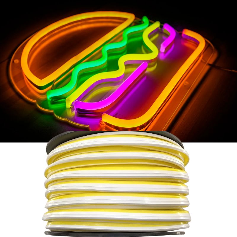 GX- TIRA NEON 2da GEN 12V 120L/M 1M 6MM AMARILLO LIMON